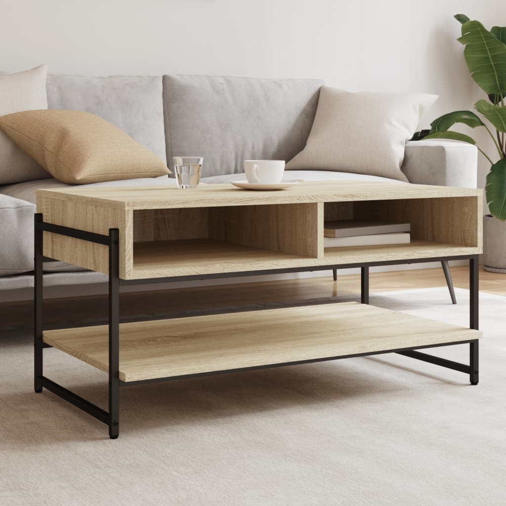 Table basse chêne sonoma 90x50x45 cm bois d'ingénierie - XIOS