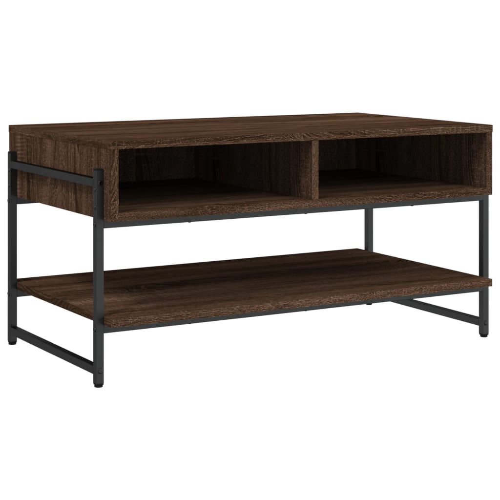Table basse chêne marron 90x50x45 cm bois d'ingénierie - XIOS