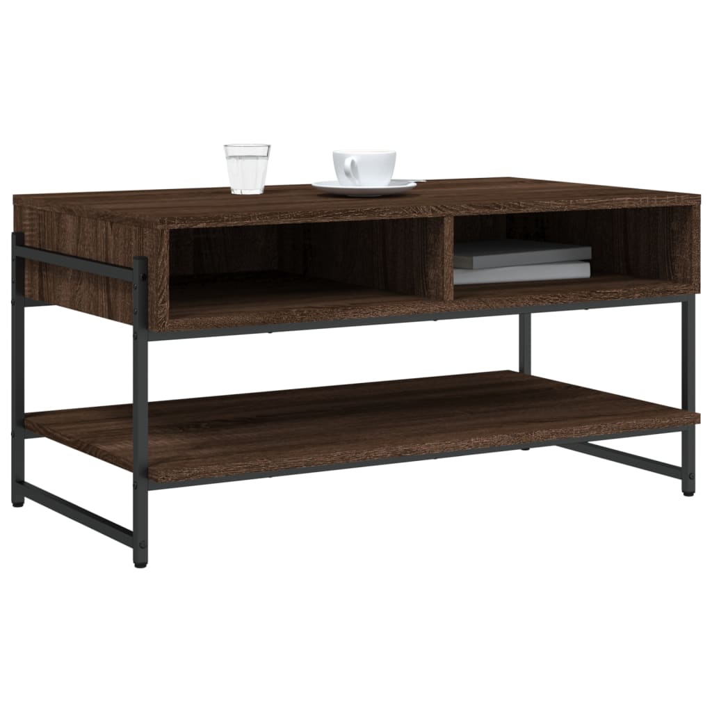 Table basse chêne marron 90x50x45 cm bois d'ingénierie - XIOS
