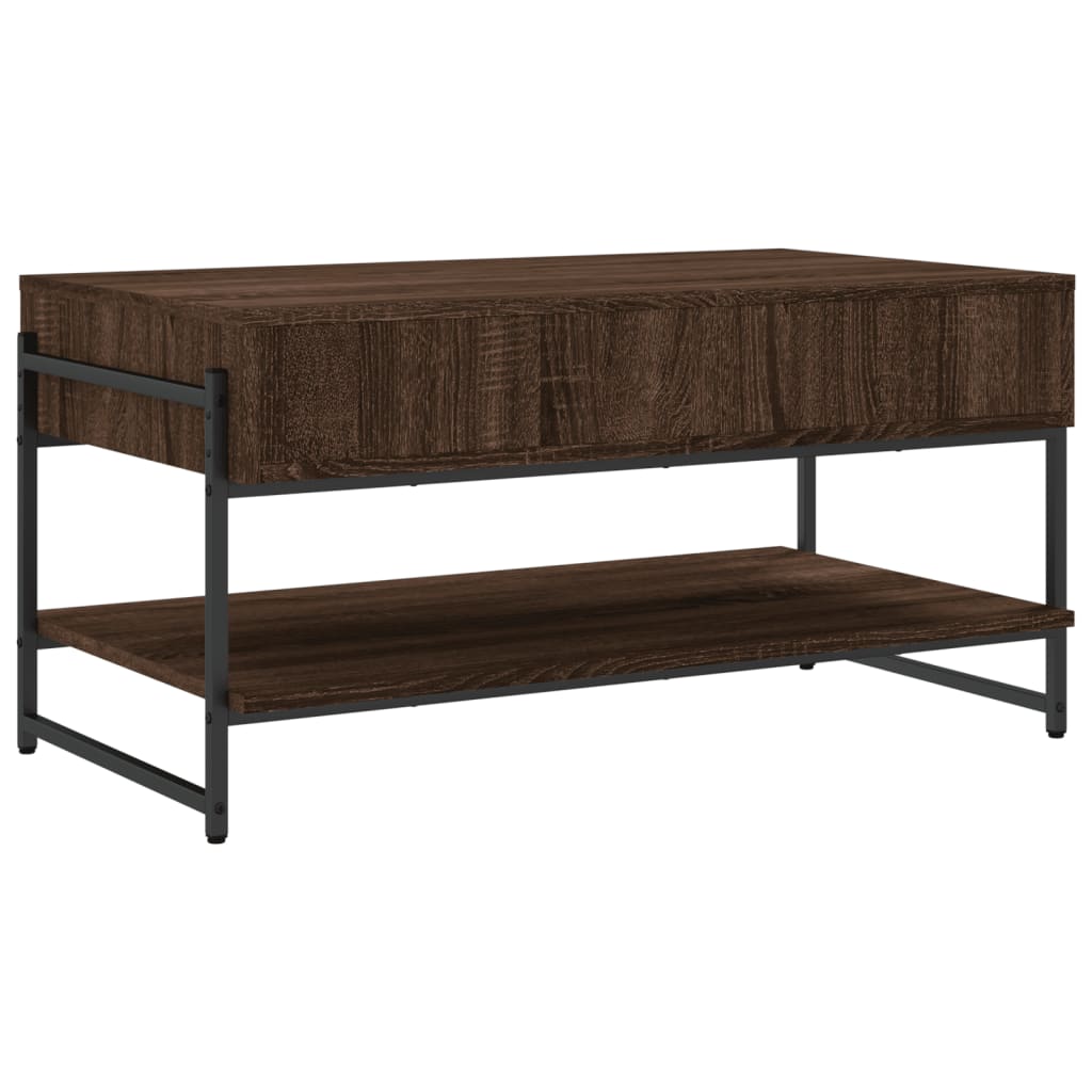 Table basse chêne marron 90x50x45 cm bois d'ingénierie - XIOS