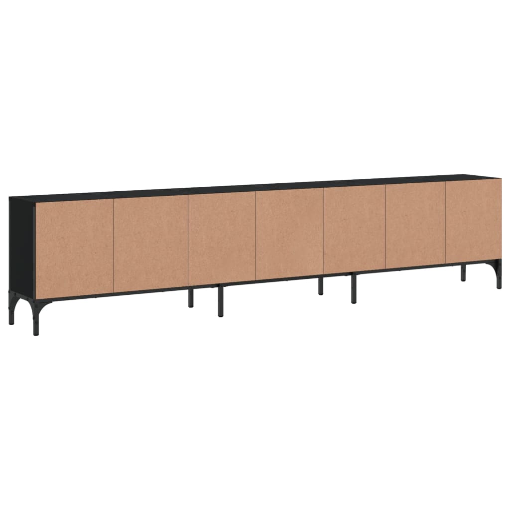 Meuble TV avec tiroir noir 200x25x44 cm bois d'ingénierie Meubles TV vidaXL   