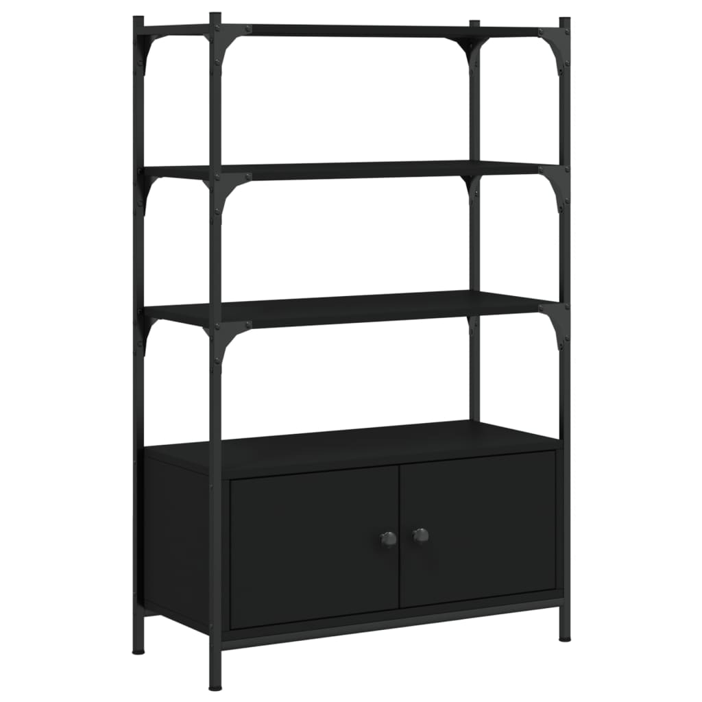 Bibliothèque à 3 niveaux noir 70x30x109,5 cm bois d'ingénierie - XIOS