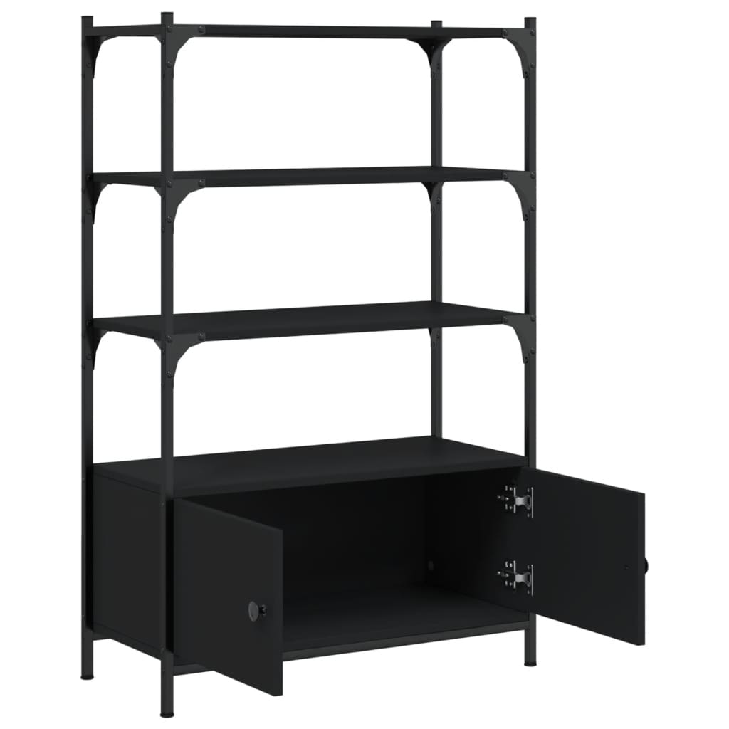 Bibliothèque à 3 niveaux noir 70x30x109,5 cm bois d'ingénierie - XIOS