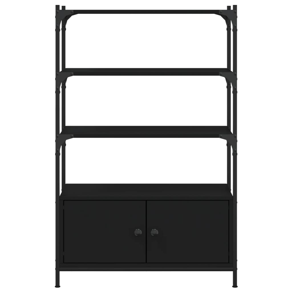 Bibliothèque à 3 niveaux noir 70x30x109,5 cm bois d'ingénierie - XIOS