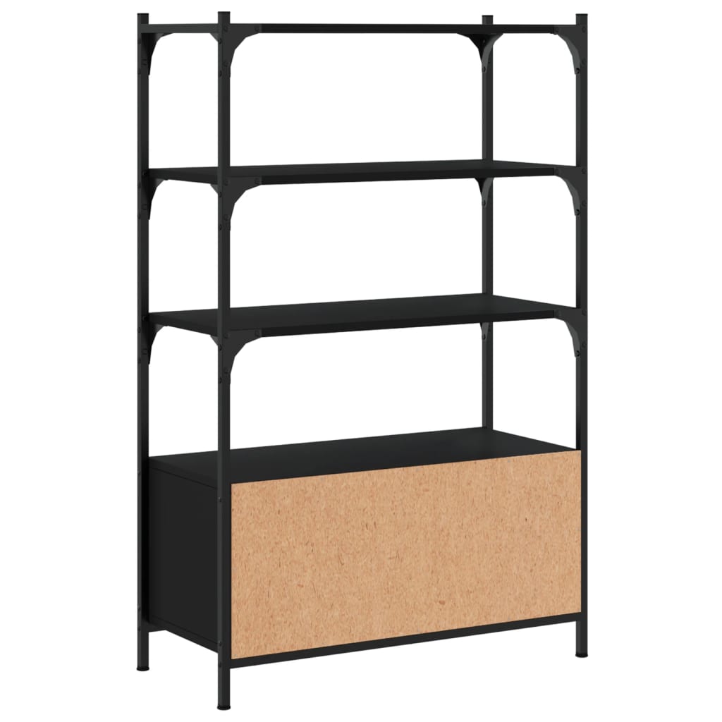 Bibliothèque à 3 niveaux noir 70x30x109,5 cm bois d'ingénierie - XIOS