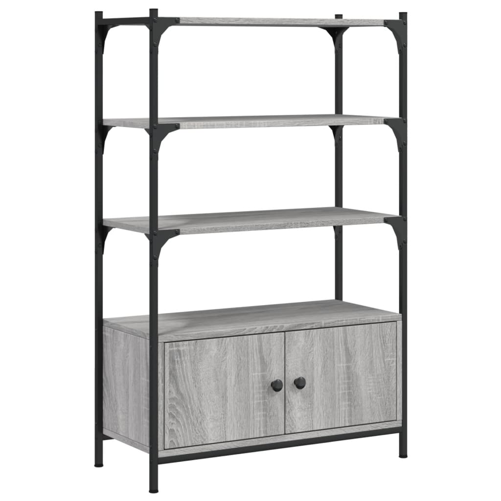 Bibliothèque à 3 niveaux sonoma gris 70x30x109,5 cm - XIOS
