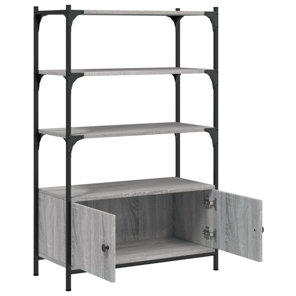Bibliothèque à 3 niveaux sonoma gris 70x30x109,5 cm - XIOS