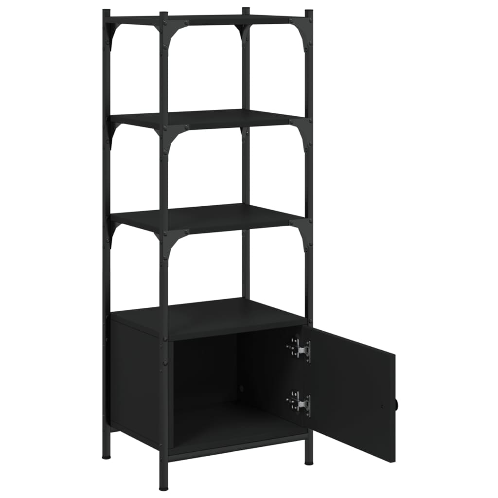 Bibliothèque à 3 niveaux noir 41x30x109,5 cm bois d'ingénierie - XIOS
