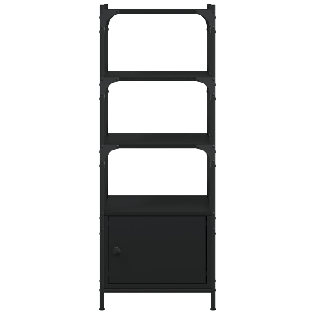 Bibliothèque à 3 niveaux noir 41x30x109,5 cm bois d'ingénierie - XIOS