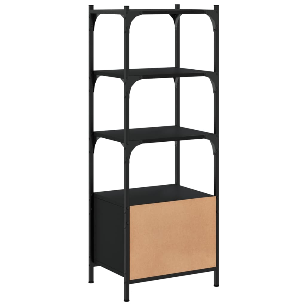 Bibliothèque à 3 niveaux noir 41x30x109,5 cm bois d'ingénierie - XIOS