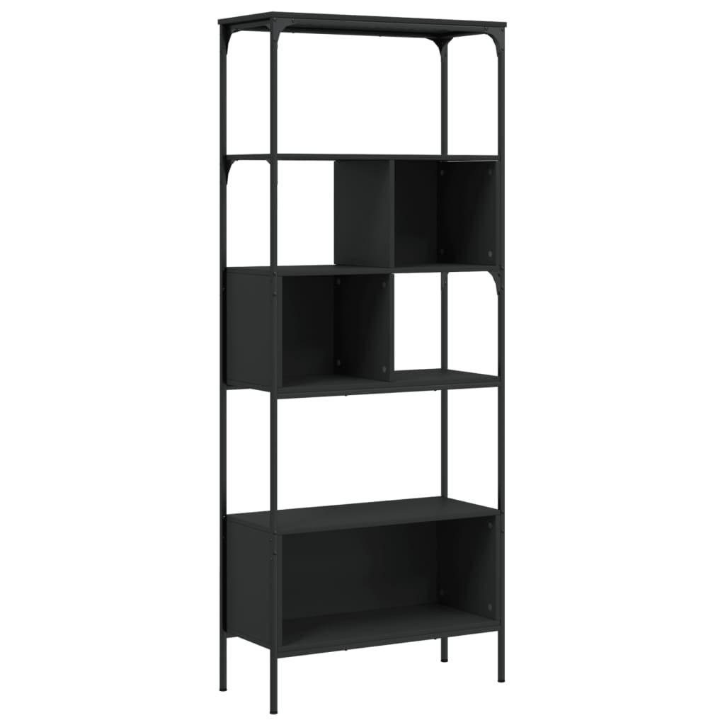 Bibliothèque 5 niveaux noir 76x33x188,5 cm bois d'ingénierie - XIOS