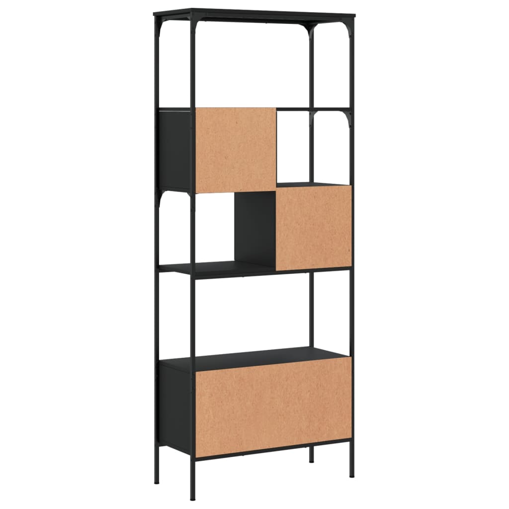 Bibliothèque 5 niveaux noir 76x33x188,5 cm bois d'ingénierie - XIOS