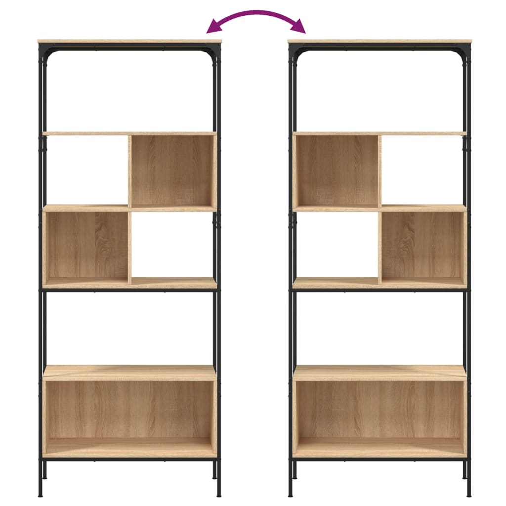 Bibliothèque 5 niveaux chêne sonoma 76x33x188,5 cm - XIOS