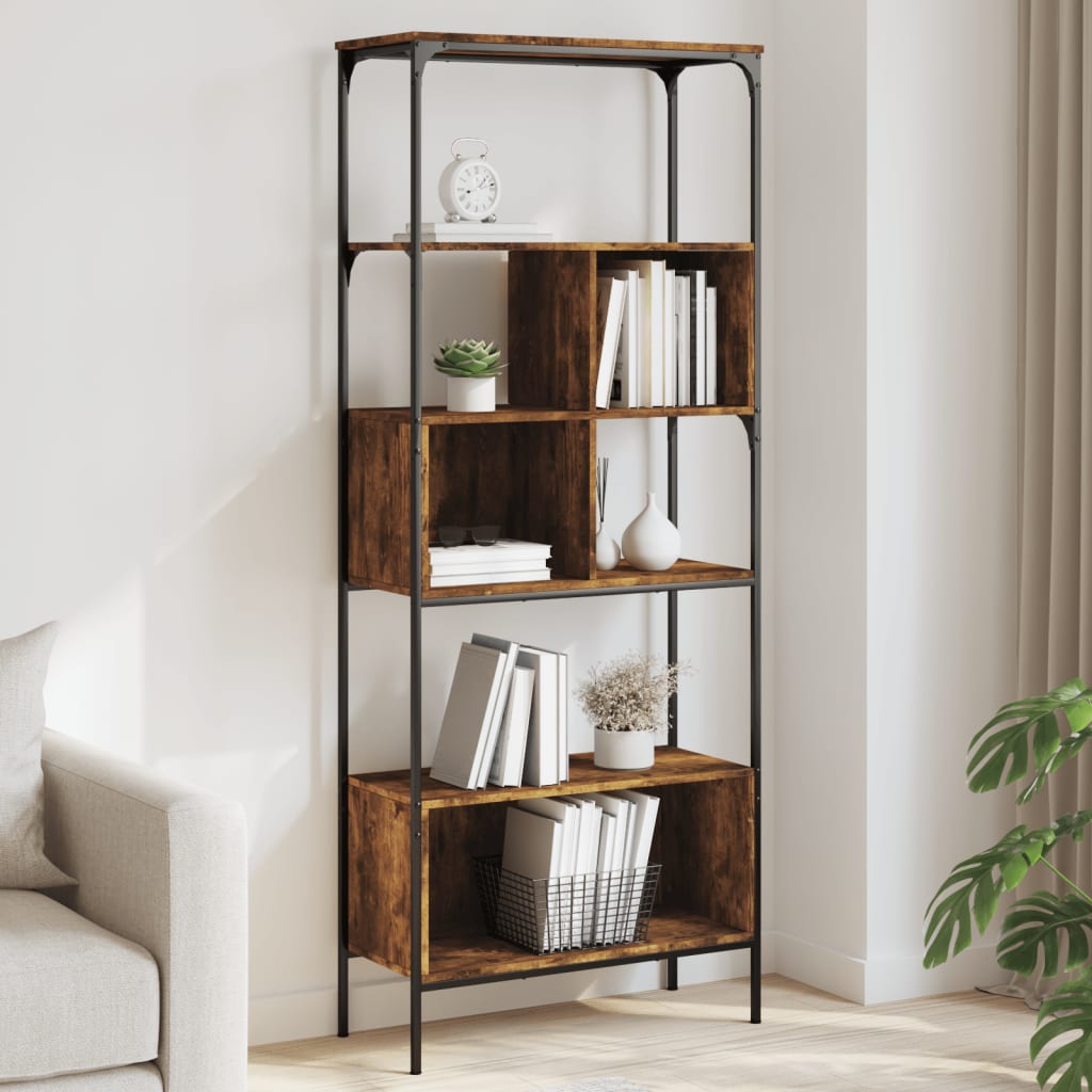 Bibliothèque 5 niveaux chêne fumé 76x33x188,5 cm - XIOS