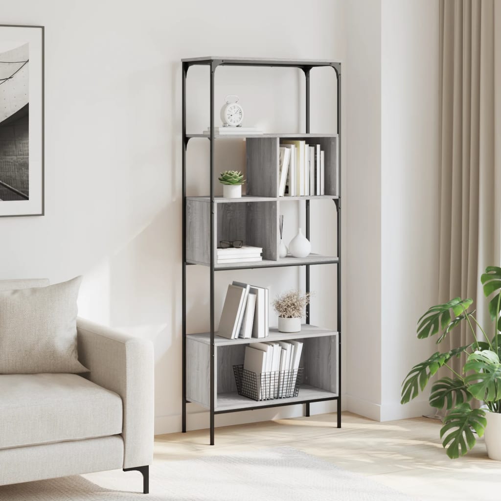 Bibliothèque 5 niveaux sonoma gris 76x33x188,5 cm - XIOS