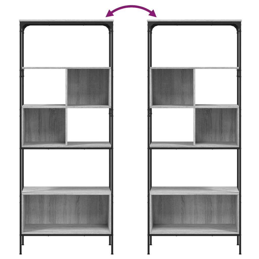 Bibliothèque 5 niveaux sonoma gris 76x33x188,5 cm - XIOS