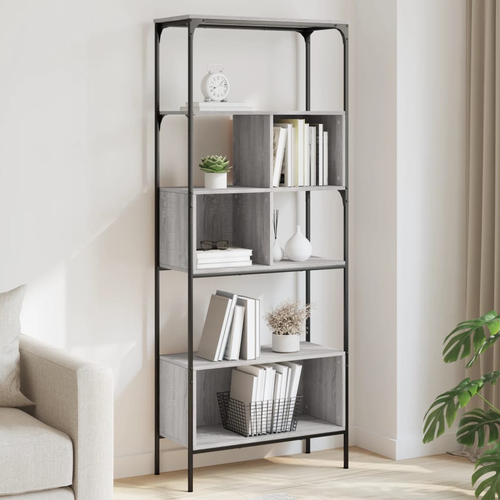Bibliothèque 5 niveaux sonoma gris 76x33x188,5 cm - XIOS