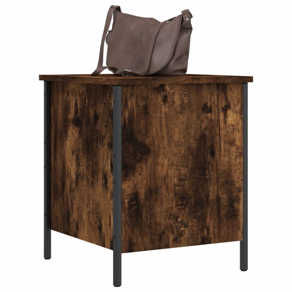 Banc de rangement chêne fumé 40x42,5x50 cm bois d'ingénierie - XIOS