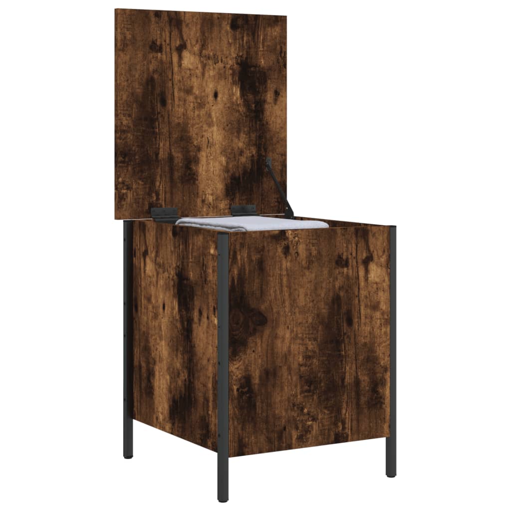 Banc de rangement chêne fumé 40x42,5x50 cm bois d'ingénierie - XIOS