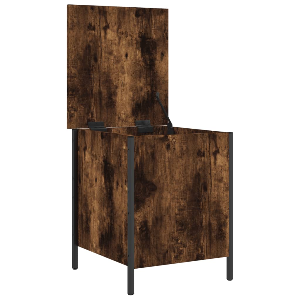 Banc de rangement chêne fumé 40x42,5x50 cm bois d'ingénierie - XIOS