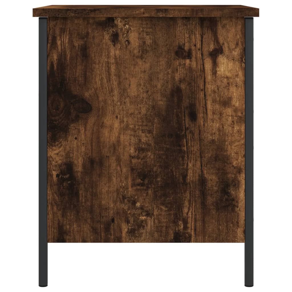 Banc de rangement chêne fumé 40x42,5x50 cm bois d'ingénierie - XIOS