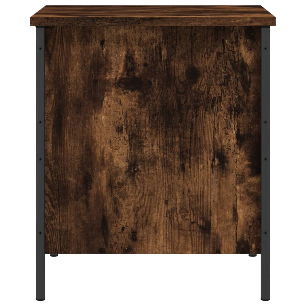 Banc de rangement chêne fumé 40x42,5x50 cm bois d'ingénierie - XIOS