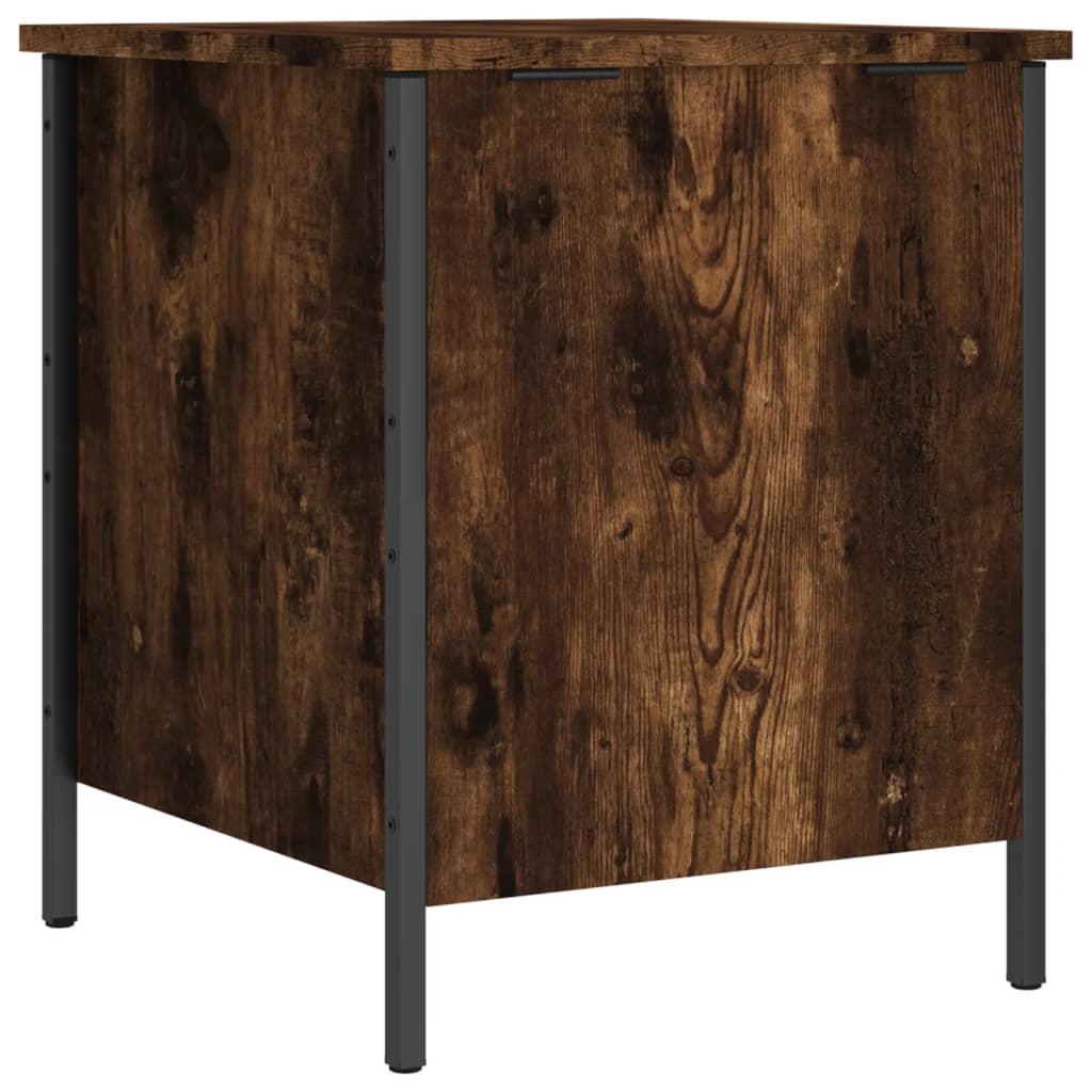 Banc de rangement chêne fumé 40x42,5x50 cm bois d'ingénierie - XIOS