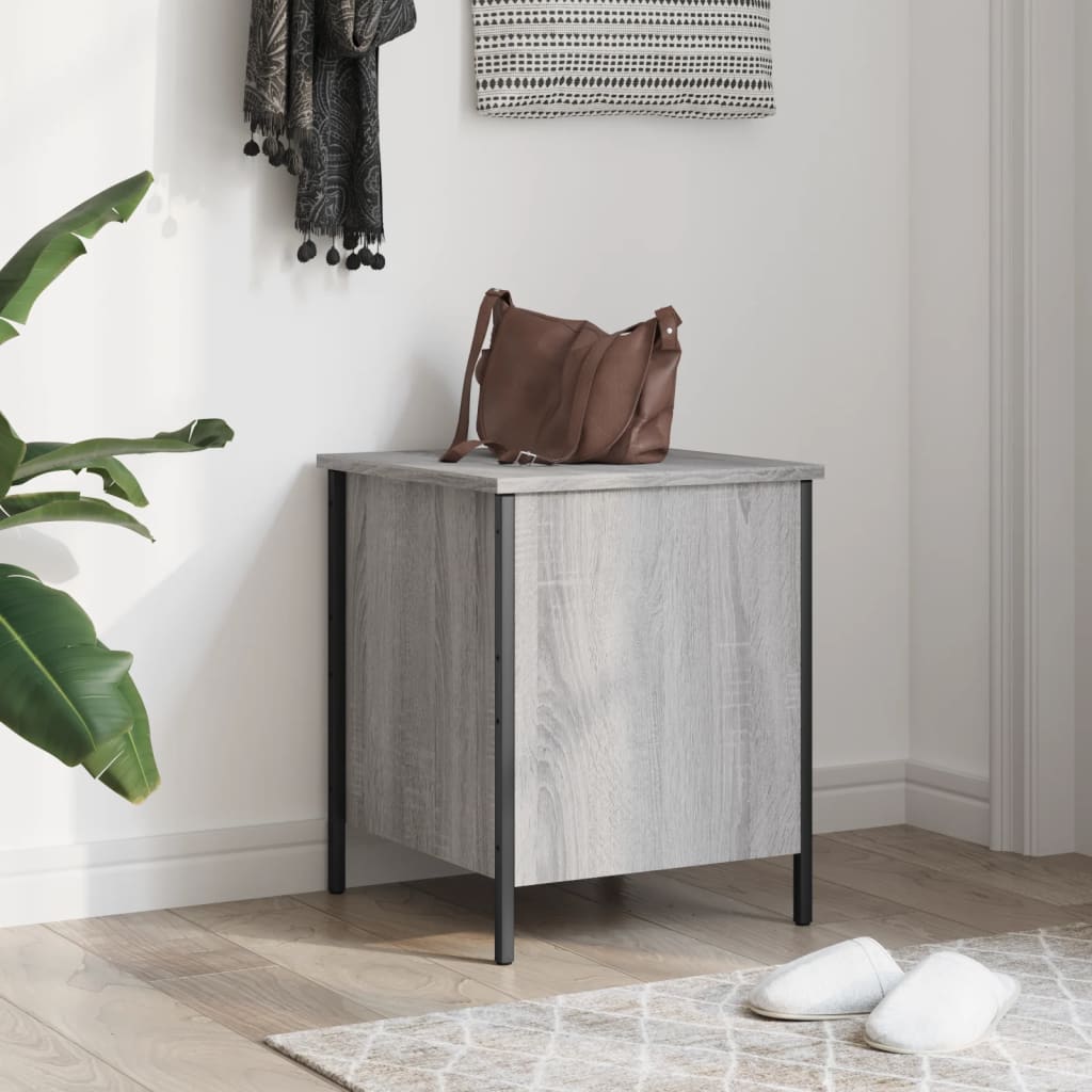 Banc de rangement sonoma gris 40x42,5x50 cm bois d'ingénierie - XIOS
