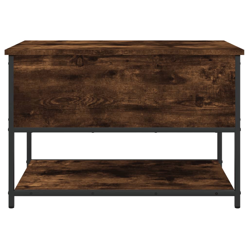 Banc de rangement chêne fumé 70x42,5x47 cm bois d'ingénierie - XIOS