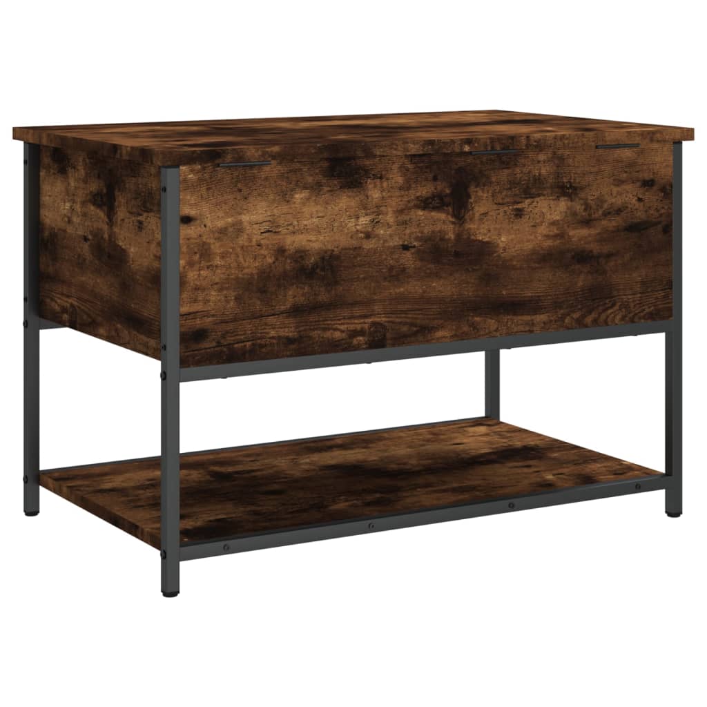 Banc de rangement chêne fumé 70x42,5x47 cm bois d'ingénierie - XIOS