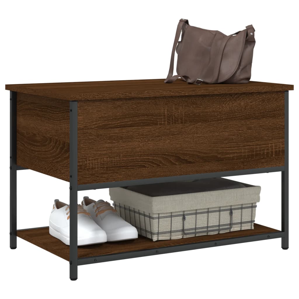Banc de rangement chêne marron 70x42,5x47 cm bois d'ingénierie - XIOS