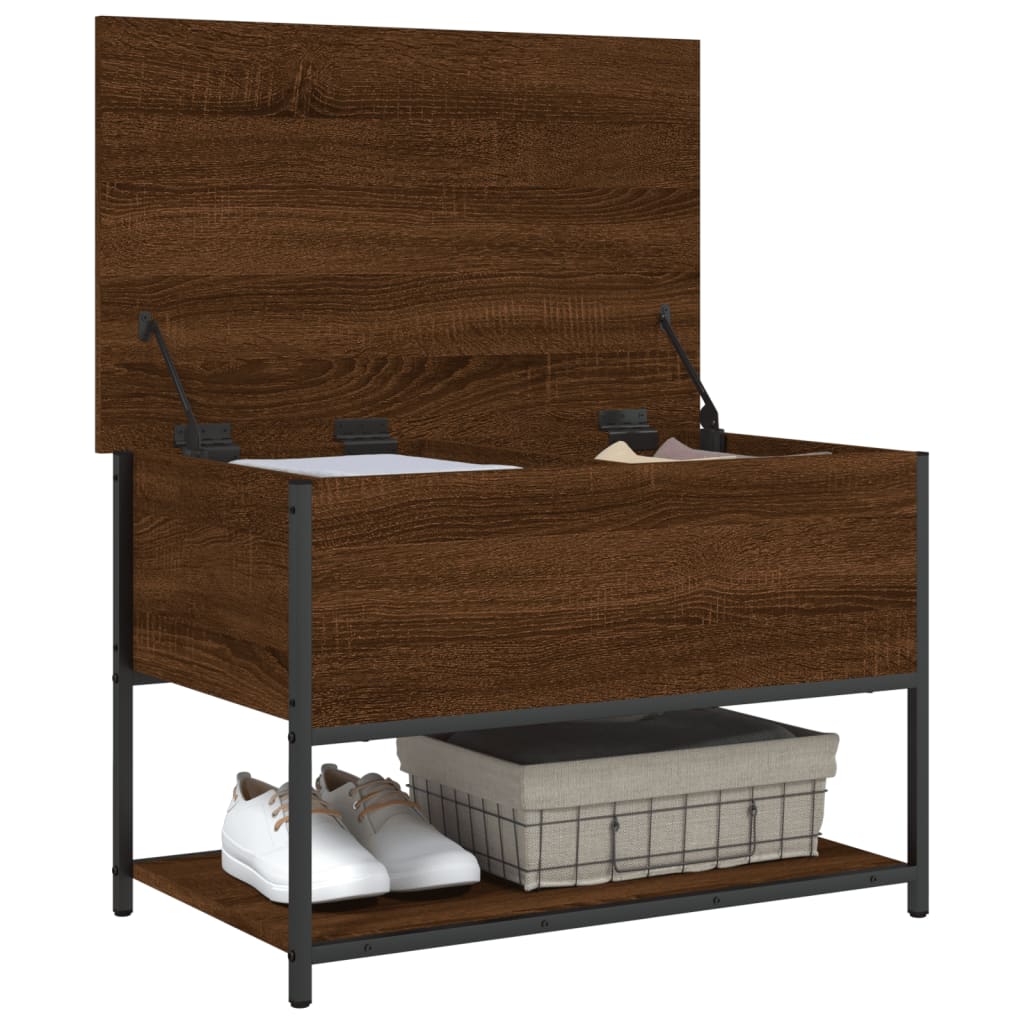 Banc de rangement chêne marron 70x42,5x47 cm bois d'ingénierie - XIOS