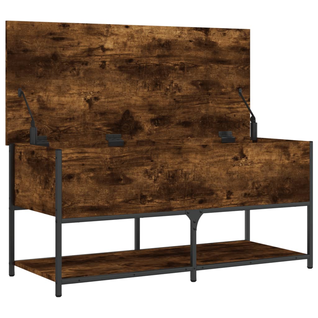 Banc de rangement chêne fumé 100x42,5x47 cm bois d'ingénierie - XIOS