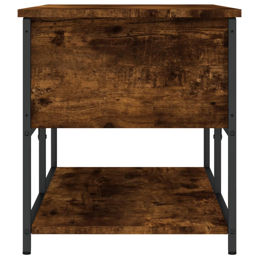 Banc de rangement chêne fumé 100x42,5x47 cm bois d'ingénierie - XIOS