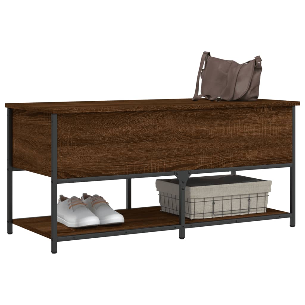 Banc de rangement chêne marron 100x42,5x47 cm bois d'ingénierie - XIOS