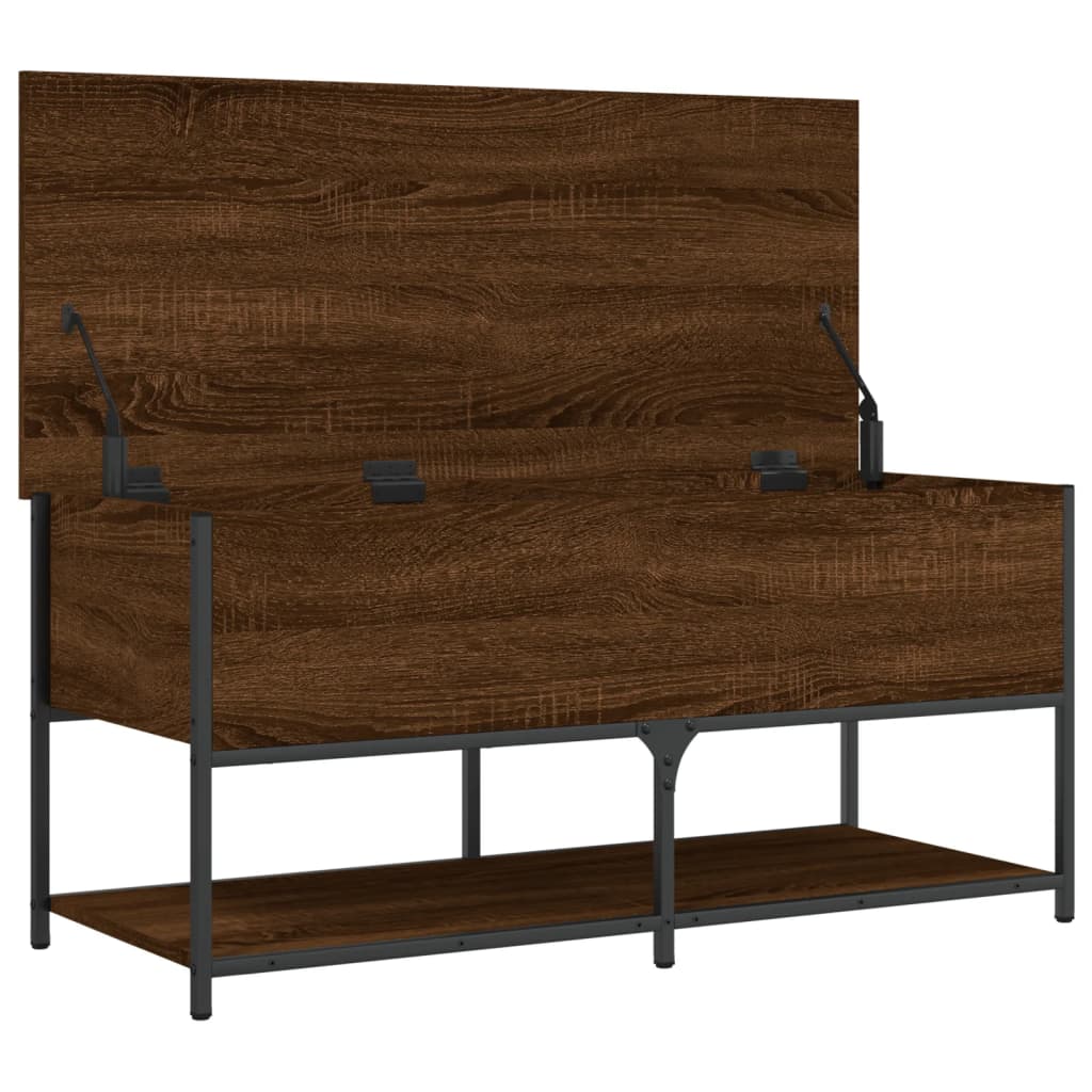 Banc de rangement chêne marron 100x42,5x47 cm bois d'ingénierie - XIOS