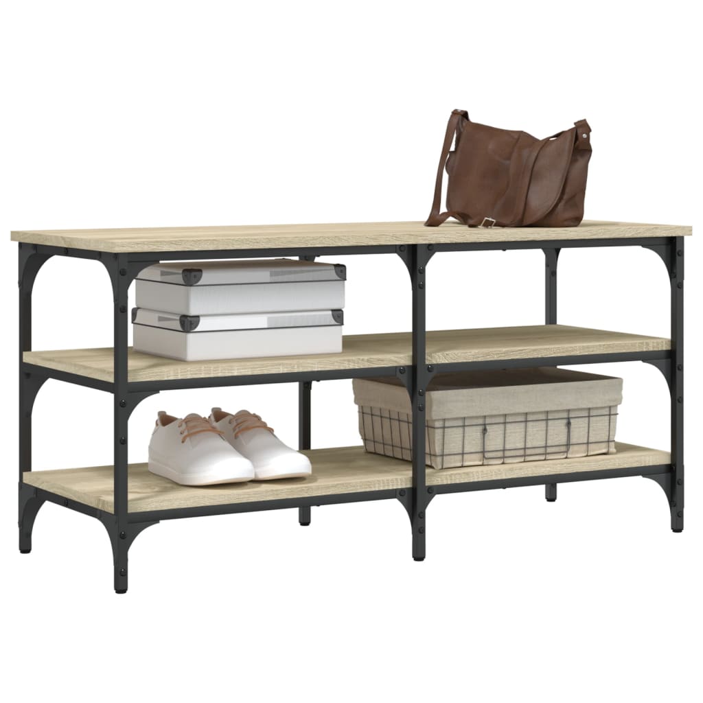 Banc à chaussures chêne sonoma 100x38,5x49 cm bois d'ingénierie - XIOS