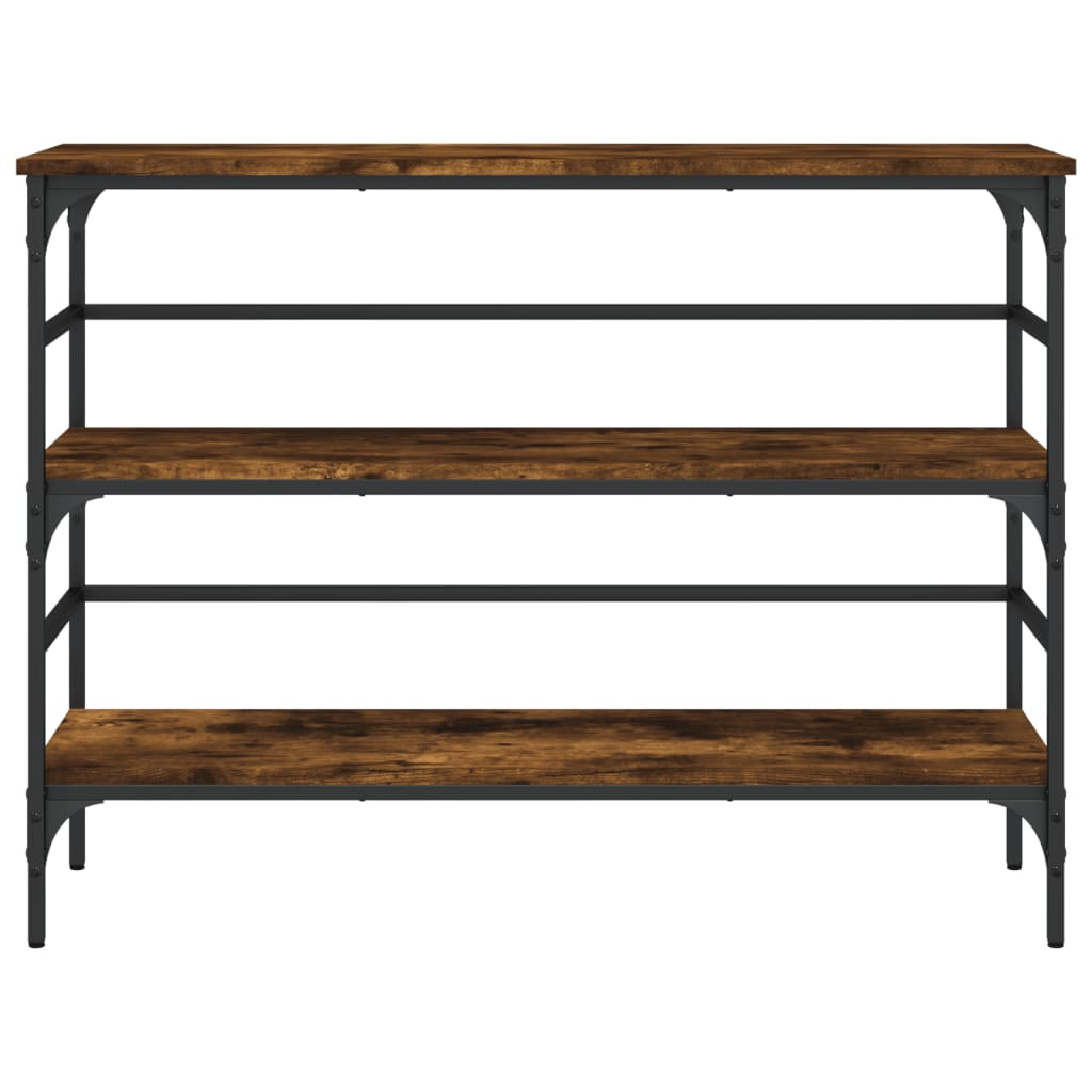Table console chêne fumé 100x32x75 cm bois d'ingénierie - XIOS