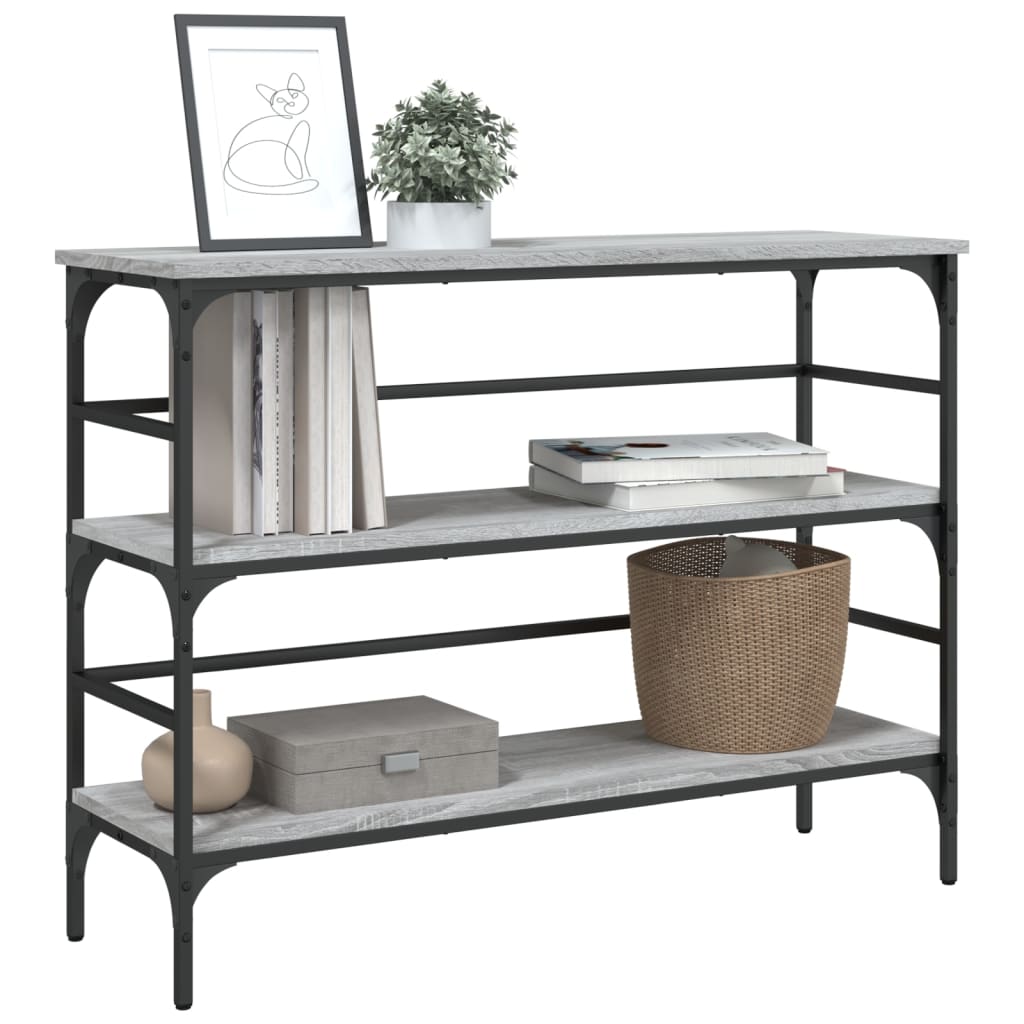 Table console sonoma gris 100x32x75 cm bois d'ingénierie - XIOS