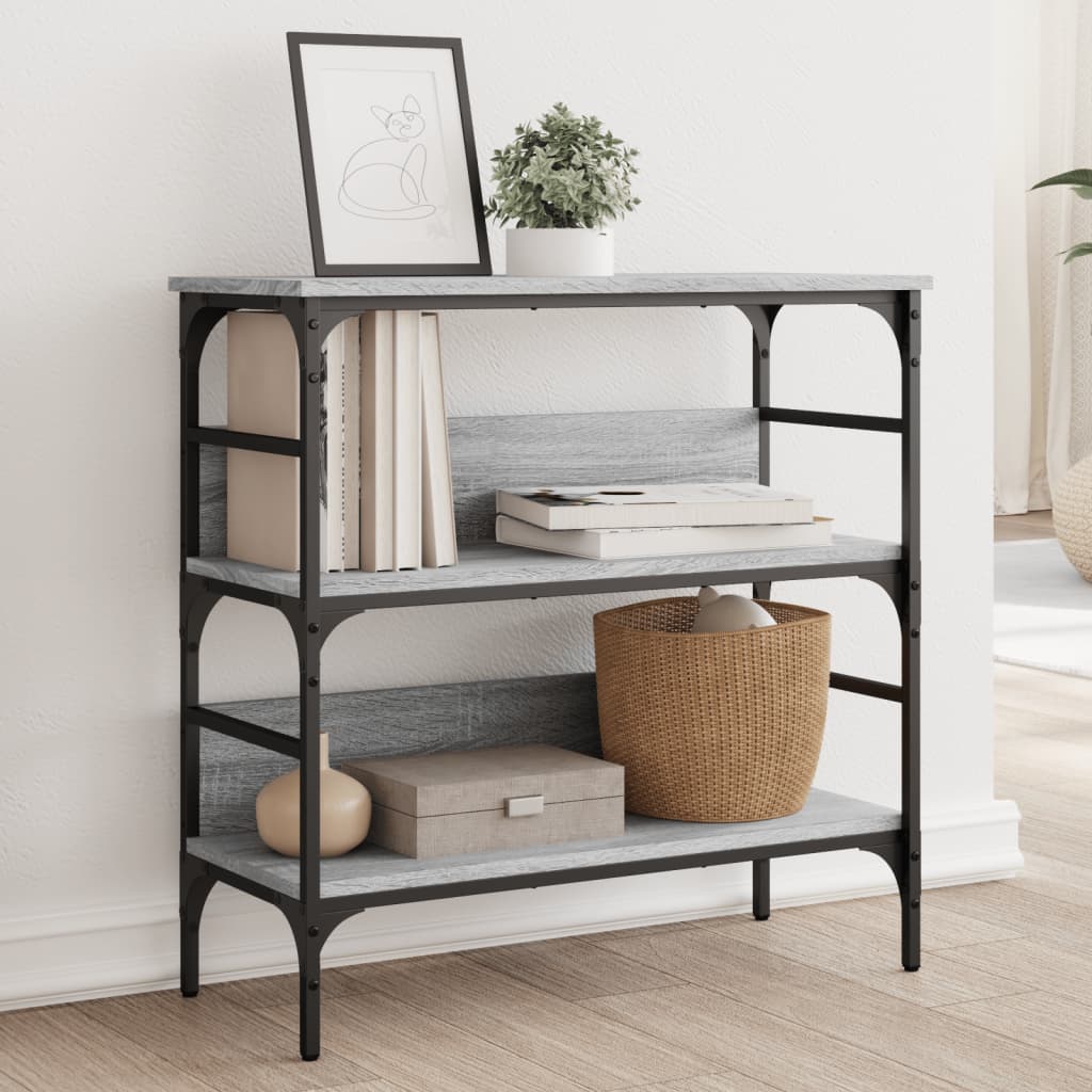 Table console sonoma gris 75x32x75 cm bois d'ingénierie - XIOS