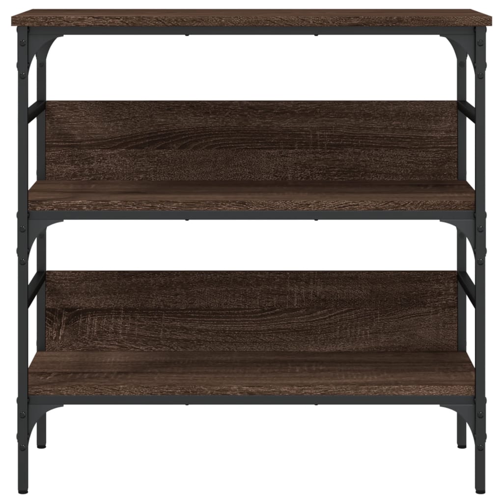 Table console chêne marron 75x32x75 cm bois d'ingénierie - XIOS