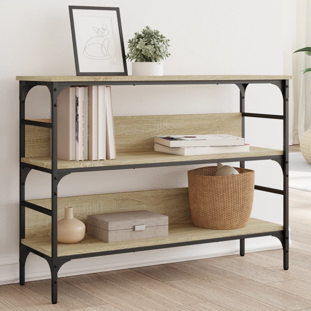 Table console chêne sonoma 100x32x75 cm bois d'ingénierie - XIOS