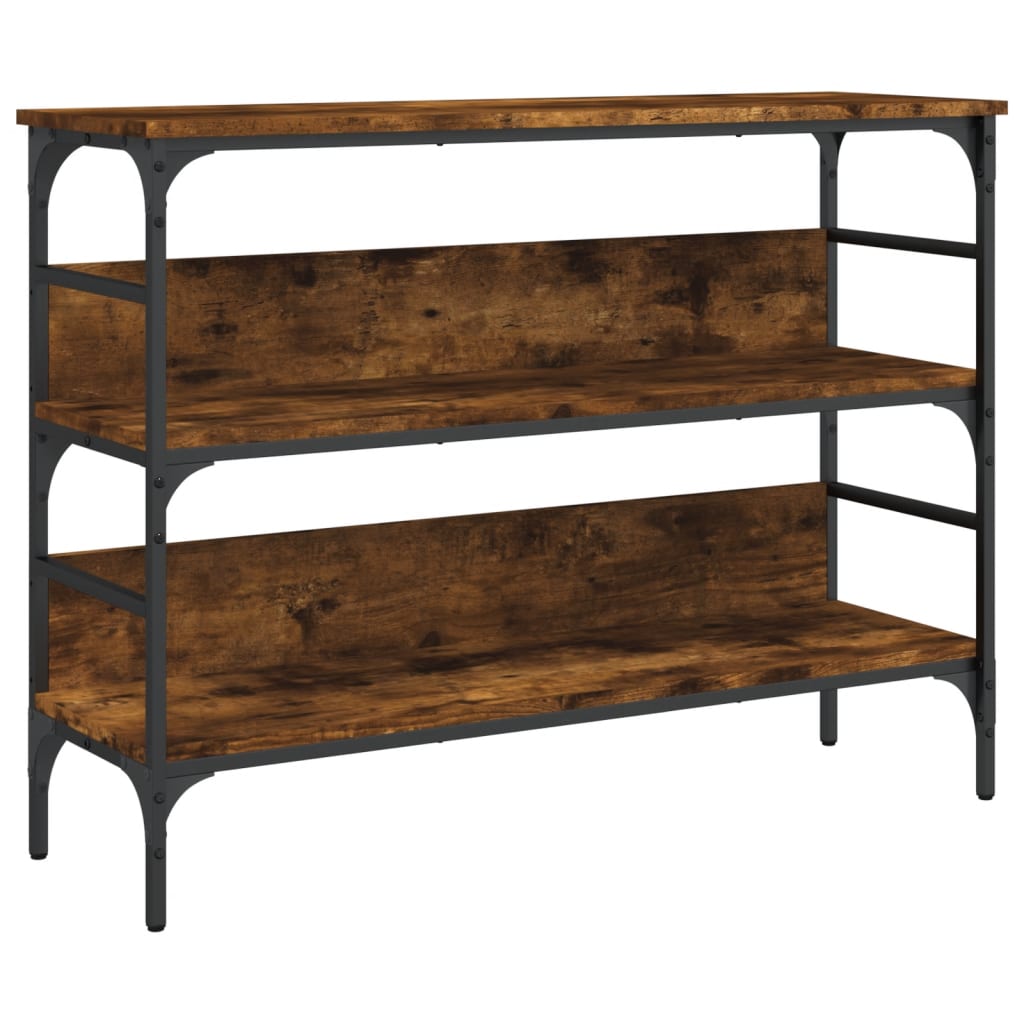 Table console chêne fumé 100x32x75 cm bois d'ingénierie - XIOS