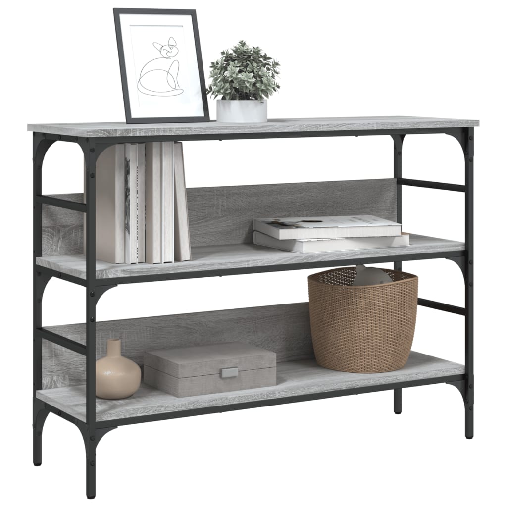 Table console sonoma gris 100x32x75 cm bois d'ingénierie - XIOS
