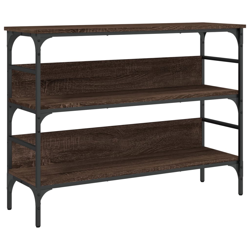 Table console chêne marron 100x32x75 cm bois d'ingénierie - XIOS