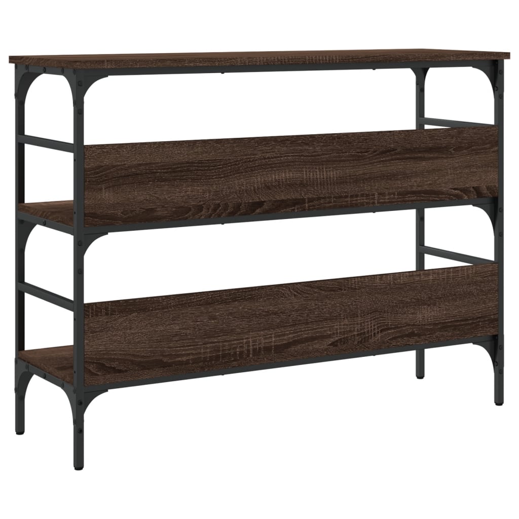 Table console chêne marron 100x32x75 cm bois d'ingénierie - XIOS
