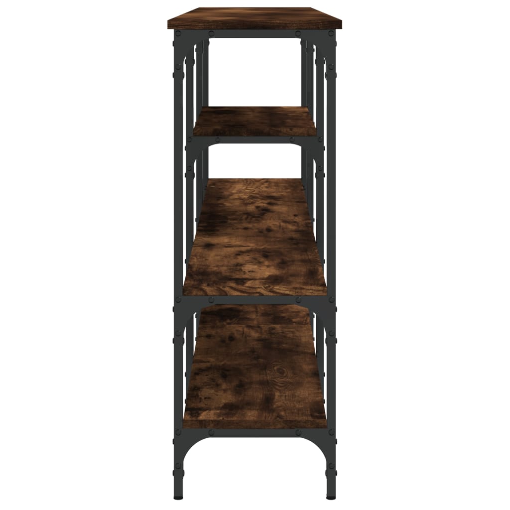Table console chêne fumé 160x29x80 cm bois d'ingénierie - XIOS