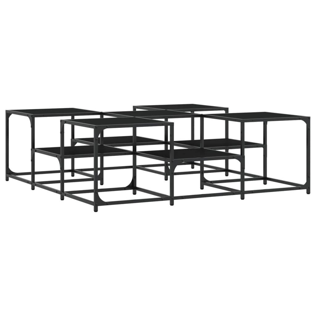 Table basse noir 121x121x40cm Bois d'ingénierie XIOS