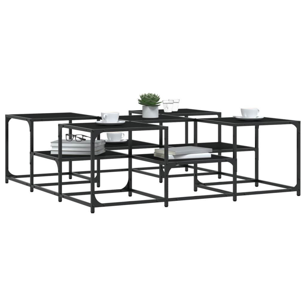 Table basse noir 121x121x40cm Bois d'ingénierie XIOS