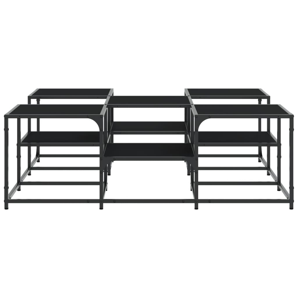 Table basse noir 121x121x40cm Bois d'ingénierie XIOS
